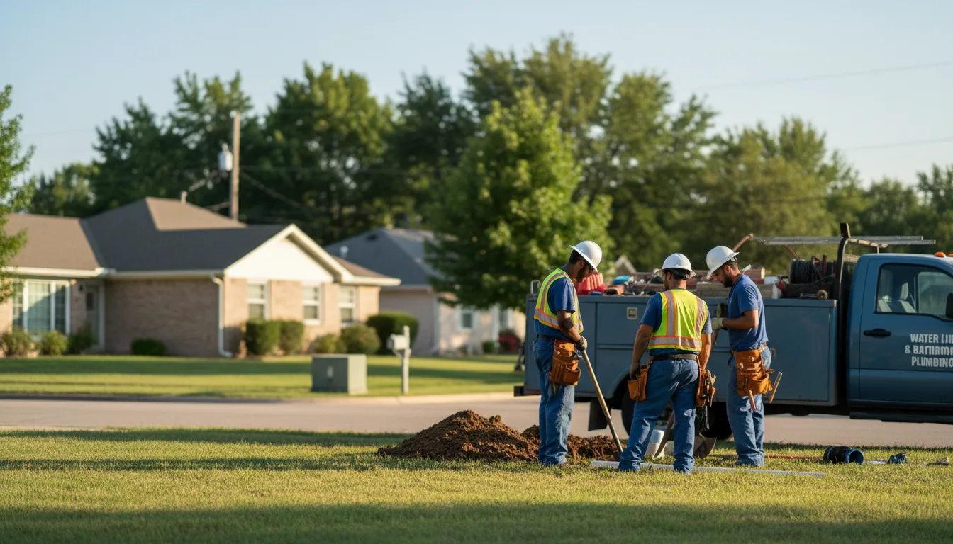 Residential water line and bathroom plumbing service in Yoder, IN